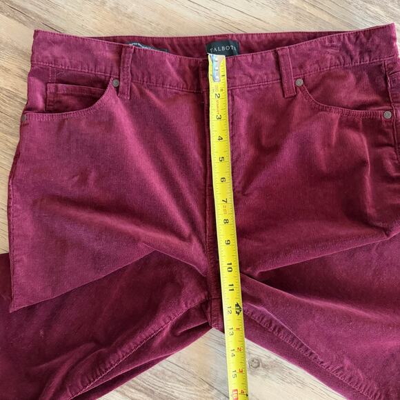 Talbots Women’s Corduroy Straight Leg Pants Red Size 14P High Rise Stretch - Picture 6 of 9